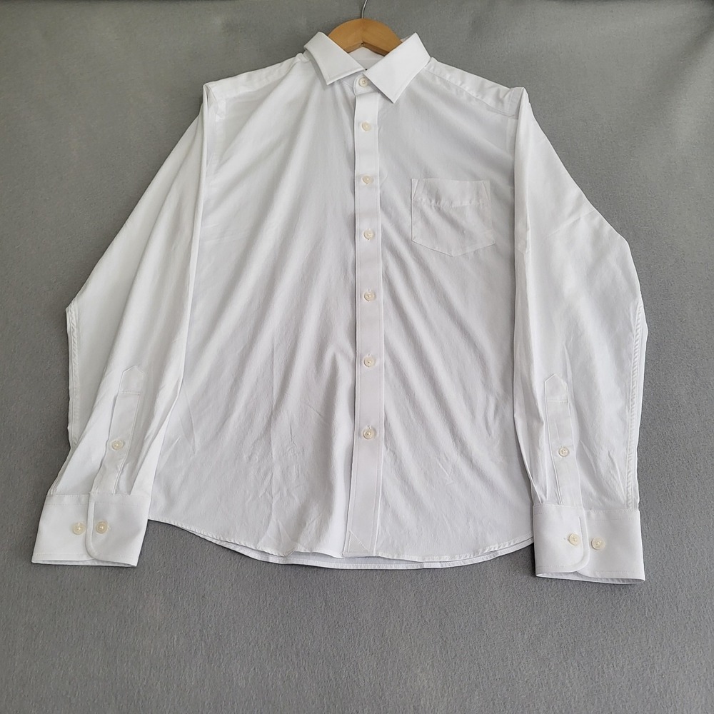 UNTUCKit Gironde Long Sleeve Button Down White Performance Shirt Men's M